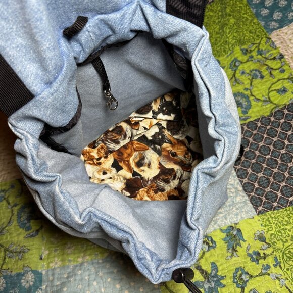 Denim Pet Pocket Carrier - Picture 3 of 9